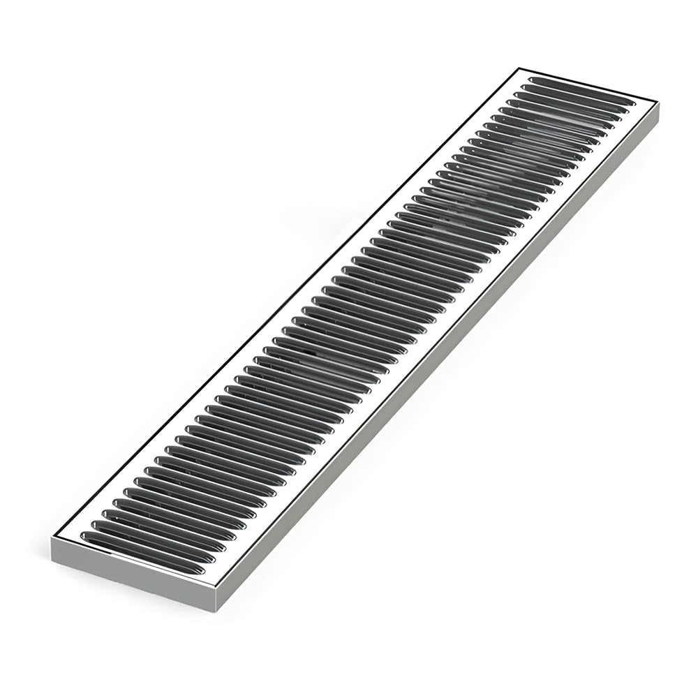30-Inch Drip Tray for Bar Taps and Beverage Dispensers - Surface Mount Drip Tray - No Drain - Polished Stainless Steel