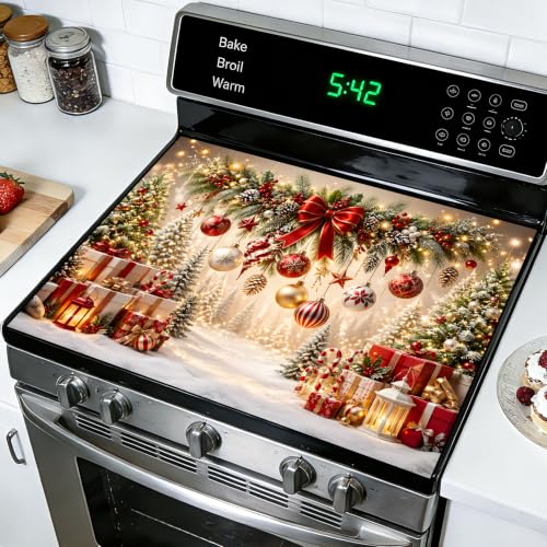 Image of Stove Top Cover for Electric Stove: 28''x20'' Stove Cover Elevate Your Kitchen Reliable Heat Protection,Non-Slip Kitchen Decor (Glam)