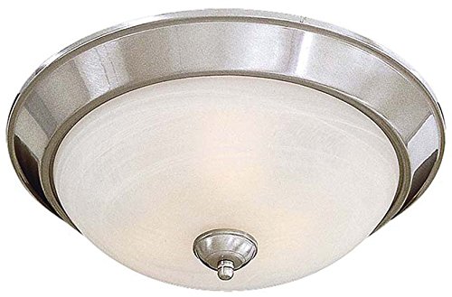 Minka Lavery Flush Mount Ceiling Light 893-84-PL Glass Fixture, 3 Light, 39 Watts Fluorescent, Nickel