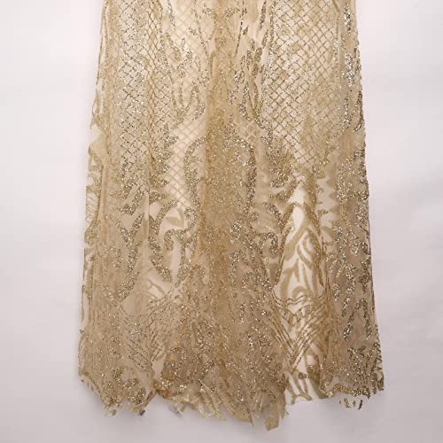 Robe de bal dorée longue fluide grande taille pour valoriser les formes
