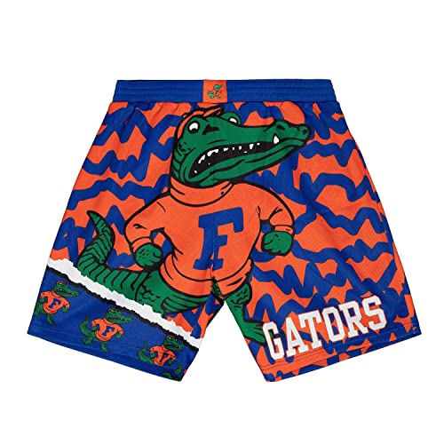 Mitchell & Ness Florida Gators Mens NCAA Jumbotron 2.0 Sublimated Royal/Orange Shorts (as1, Alpha, l, Regular, Regular, Royal)