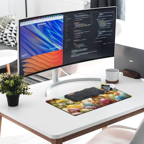 Tapis de souris de jeu base antidérapante et motif œufs colorés