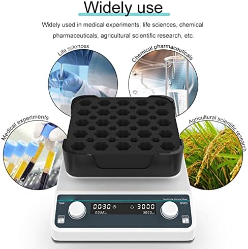 Multi-Sample Vortex Mixer - Laboratory Vortex Shaker, 110-220V, Adjustable Timer 1 Min to 8H, Horizontal Swing, Ideal for Centrifuge Tubes and Scientific Research