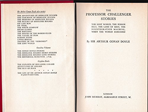 The Professor Challenger stories B00BL8QFHM Book Cover
