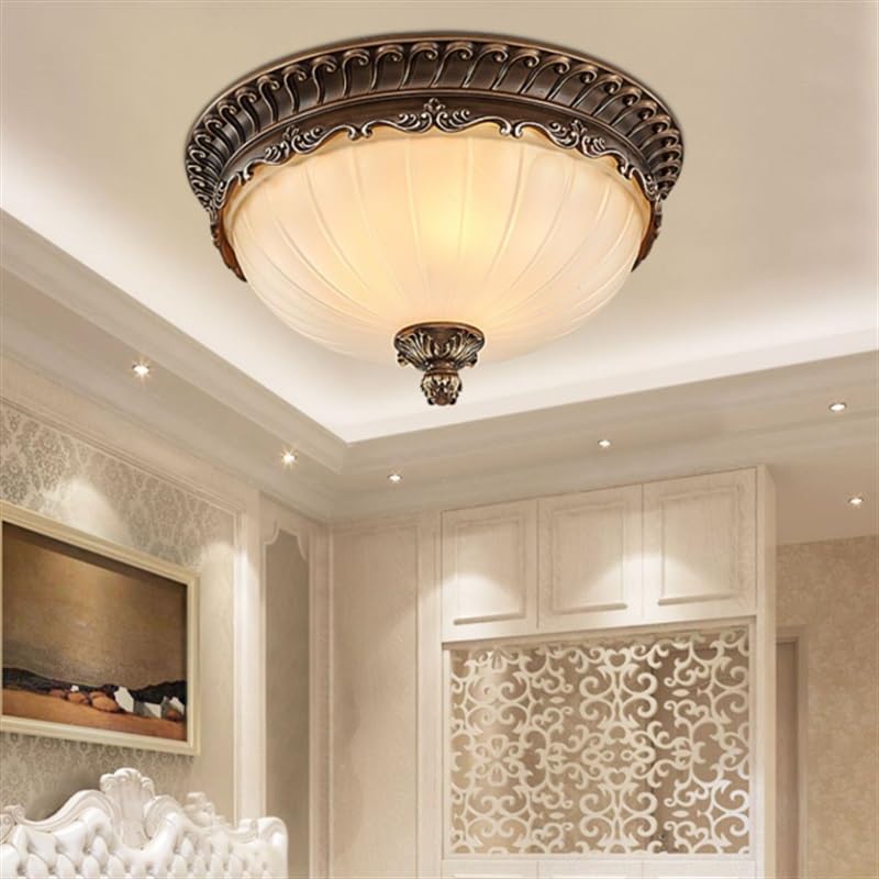 Plafonnier E27 trois couleurs dimmable en verre rétro de 14 pouces - 2