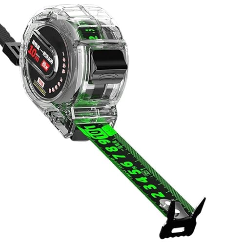 Fluorescent Tape Measure Sided Graduated Meter Household Box High Precision Wear Thickened Plus Hard Steel Ruler with Self Locking Function and Portable Hook for Professional Daily Use