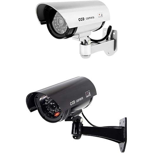 Dummy Security Camera Waterproof Silver