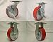 6" X 2" Swivel Caster Heavy Duty Polyurethane Wheel with Top Lock Brake (2) and Rigid (2) 1200lb Ea Tool Box