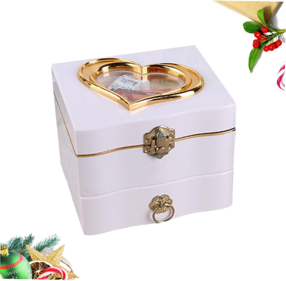 LIOOBO Creative White Musical Jewelry Box for Women with Dancing Ballerina Music Case and Jewelry Storage Organizer Suitable for Gifts and Keepsakes image 3