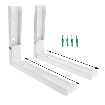 Alexvyan Cast Iron Imported Powder Coated Universal Fordable and Extendable Stretch Shelf (White)