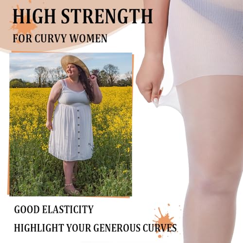 MERYLURE 2 Pairs Plus Size Sheer Tights for Women, 20D Soft Sheer Queen Stockings Control Top Pantyhose Reinforced Toes3