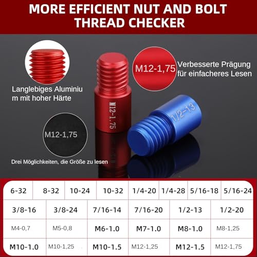 Testeur de filetage outil portable de détection 26 pièces - 7