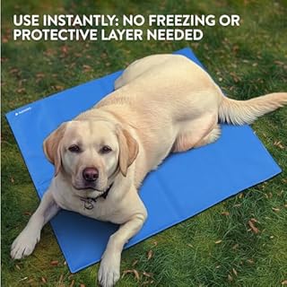 Navaris Tappetino Refrigerante Animali - Tappeto Rinfrescante Cane 81 x 96 cm - Materassino Refrigerante per Cani - Resistente ai Graffi - Autorinfrescante con Gel Liquido