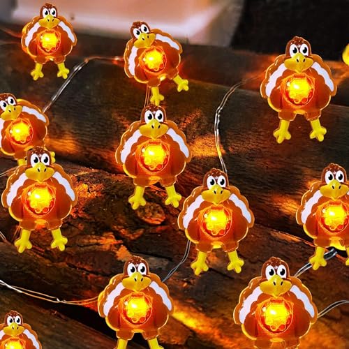 Guirlande lumineuse dinde 30 LED de 3m à piles pour décoration d'automne
