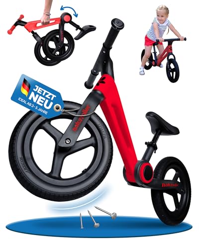 naturroller Laufrad ab 2 Jahre [klappbar] federleicht - Glasfiber Kinder Laufrad mit Sturzschutz & verstellbare ergonomischer Sitz & pannensichere 12 Zoll Räder - Balance Bike für Jungen Mädchen