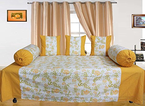 Dekor World Floral Printed Diwan Set-Pack of 6 Pcs-image-7