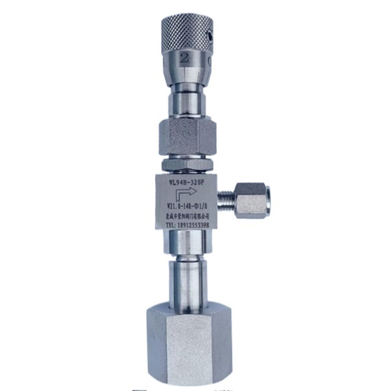 Vanne à aiguille de micro-dosage WL24H-320P pour flux de chromatographie