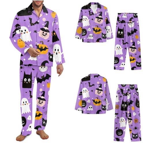 Pajama Set for Men and Woman Casual Men V-Neck Pjs Sleep Set Loose 2 Piece Button Down Loungewear with Pockets4