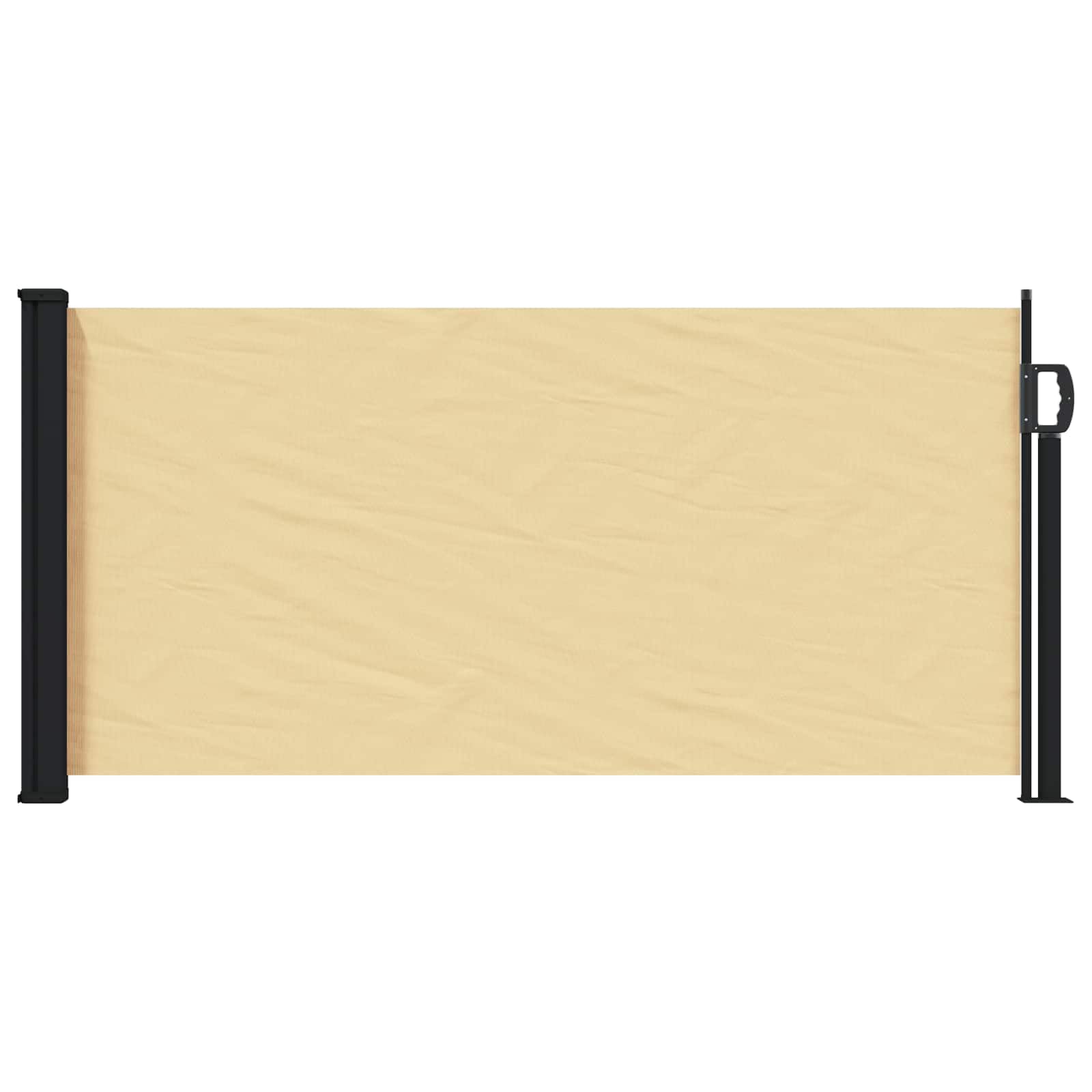 vidaXL Retractable Side Awning Sand 500 x 100 cm Polyester, Outdoor, Rectangular, Modern Retractable Awning for Sun Shade, Privacy Screen, Garden Partition, Wind Protection, Divider