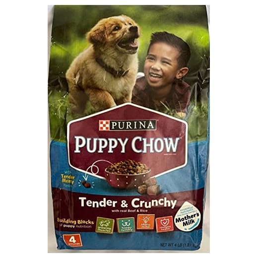 Purina Puppy Chow Tender & Crunchy with Real Beef & Rice *ONE Four* Pound Bag