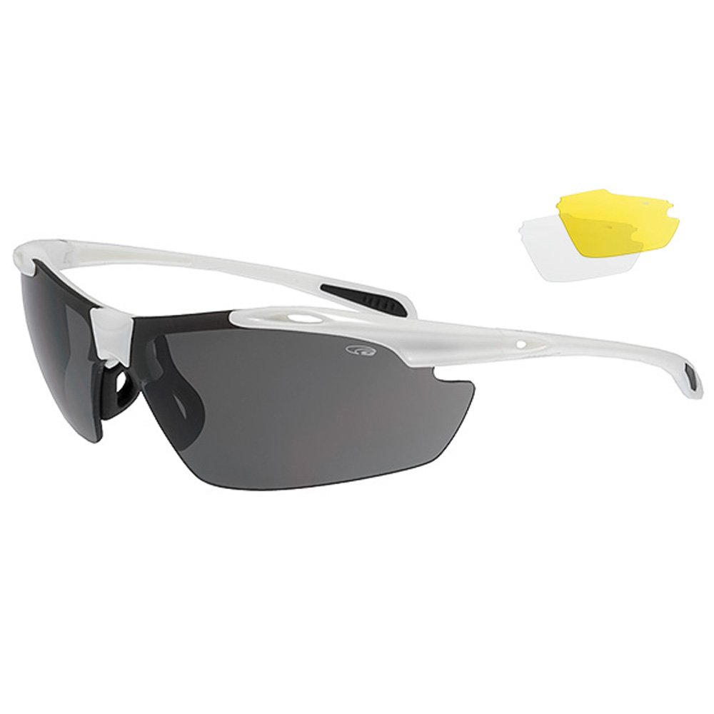Occhiali da ciclismo bicicletta occhiali e giallo chiaro + Occhiali, Adulti (unisex), bianco