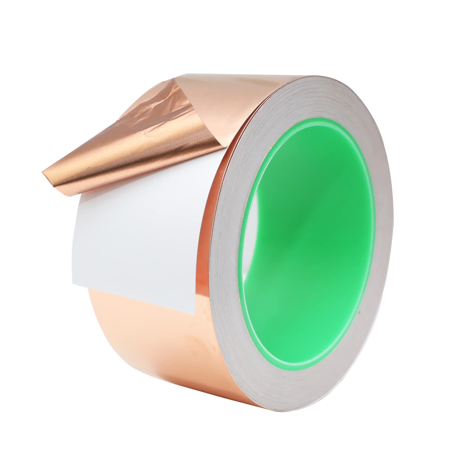 Copper Foil Tape 2 Inch x 66 Feet Double Conductive Metal Ducts Adhesive Tape for EMI Shielding Soldering Stained Glass Circuit Crafts Slug Electrical Repairs Grounding Strong Adhesive