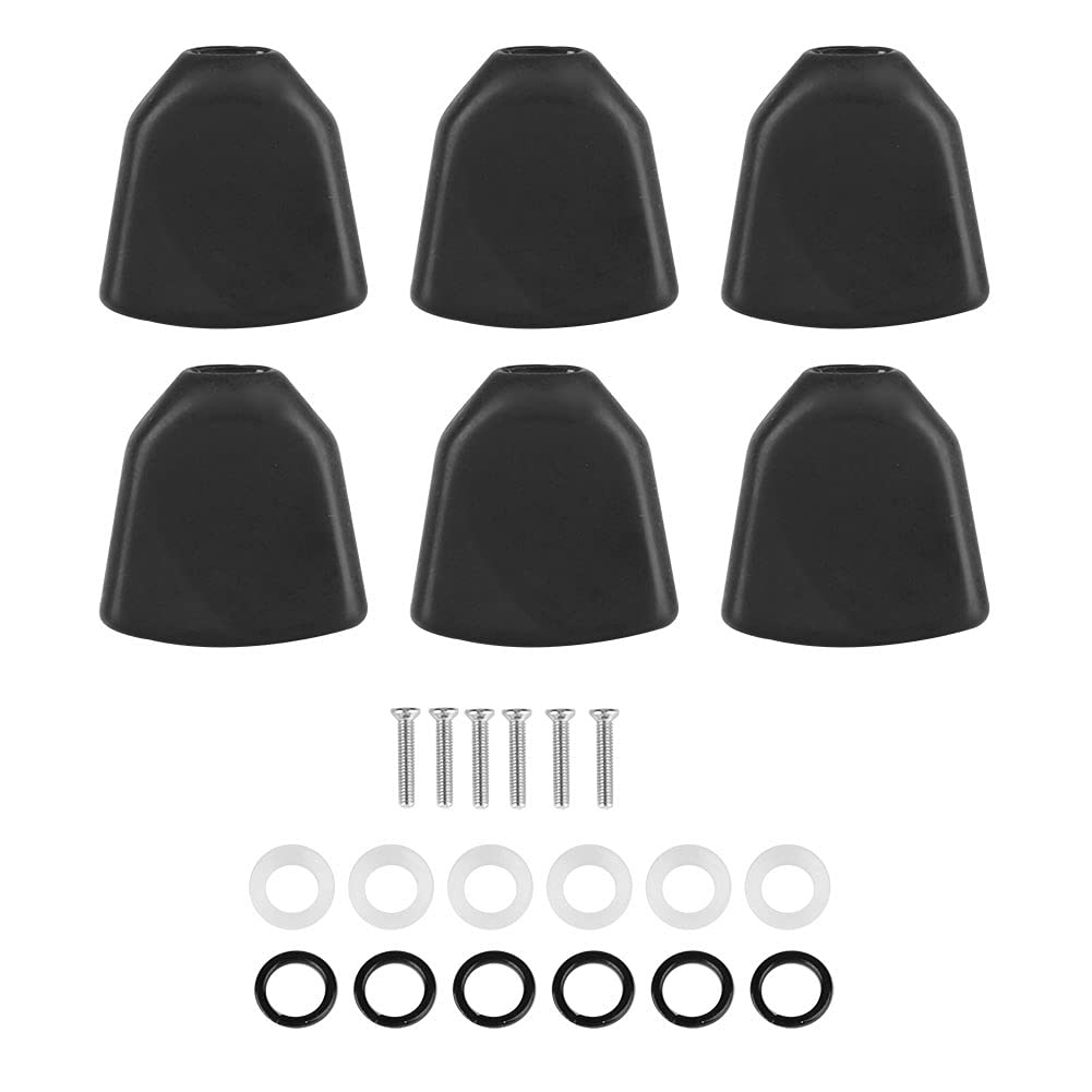 Gitarren-Stimmwirbelknöpfe, 6 Stück Gitarren-Ersatzknöpfe (Black) | Gitarren-Stimmknöpfe, Ersatzknöpfe in Standardgröße für die Modifikation und Reparatur der Kopfplatte von Akustik