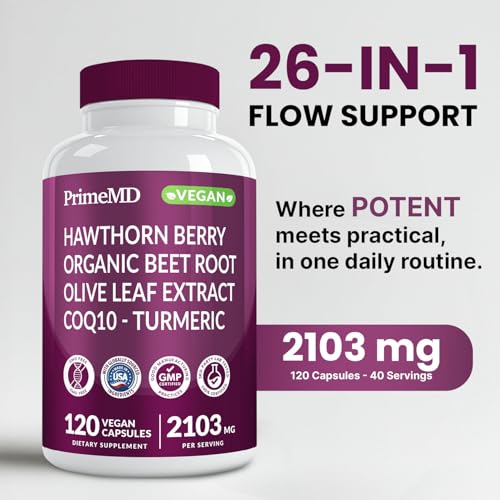 image for PrimeMD 26-in-1 Nitric Oxide Supplement - Heart & Circulation Support 