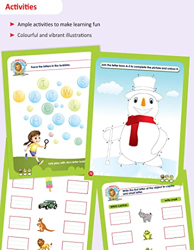 Image of Woodsnipe Alphabet and Number Practice for Home-schooling | Ages 3 to 5 Years | Capital and Small Letters, Number 1-50 with ample activity worksheets| Notebook Style | English-Maths Homeschooling Pack