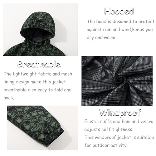 Image of SNOW DREAMS Boys Waterproof Rain Jacket Windbreaker Lightweight Coat Kids Raincoat Outerwear