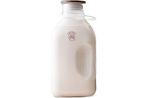 Almond Cow Refined Glass Milk Pitcher with Lid & Spout - Glass...