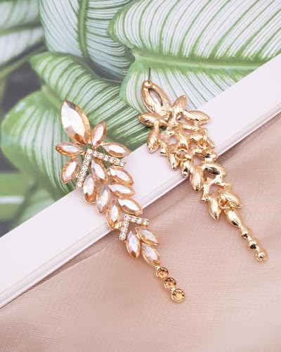 Luxury Marquise Crystal Chandelier Dangle Earrings Trendy Statement Drop Earrings Gifts for Women4