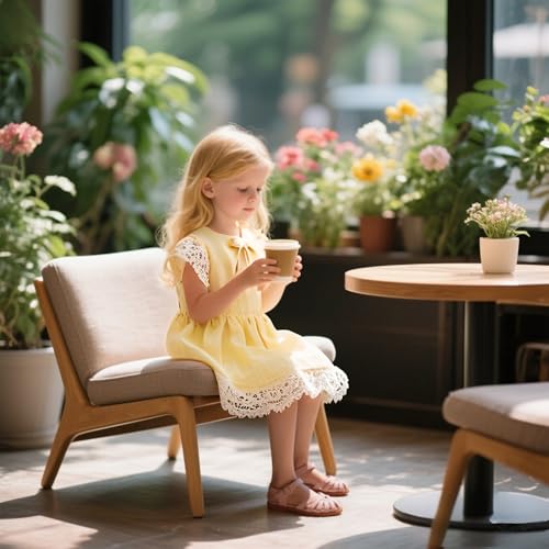 Image of THEE BRON Toddler Girls Closed-Toe Sandals Sweet Retro Cutout Summer Dress Shoes