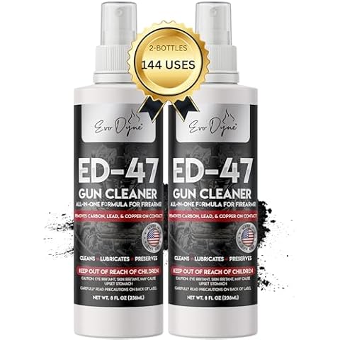 Evo Dyne 2-Pack Gun Cleaner Spray (8oz Per Bottle), Made in USA | All-in-One Lubricant & Gun Cleaner - Penetrates Carbon Deposits, Metals & Residue Cover