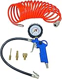 Set de 3 accesorios básico para compresores de aire. Manguera, inflador y 3 boquillas