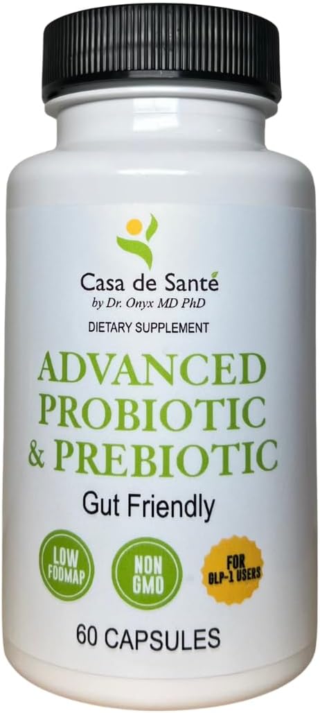 Advanced Probiotic & Prebiotic - GLP-1 Support for Sensitive Stomachs | Low FODMAP Gut Friendly Synbiotic 4.4B CFU PreforPro Technology - 60 Delayed Release Capsules