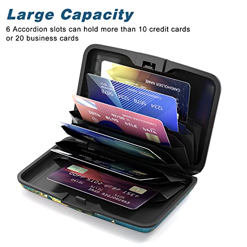 Image of Credit Card Holder, Mini Aluminum Card Wallet RFID Blocking Slim Metal Hard Card Case for Women Men, Almond Blossom