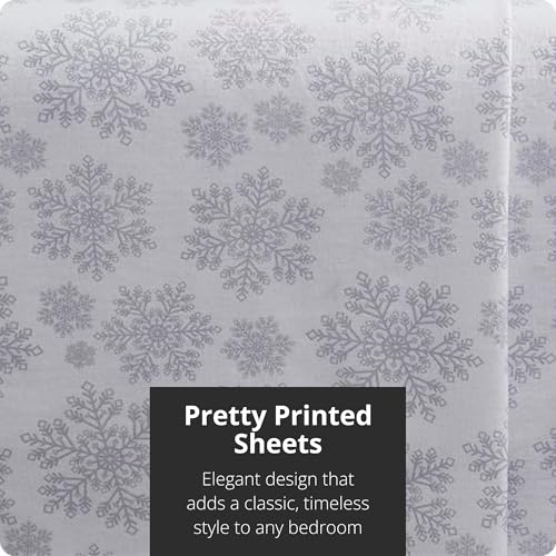 Image of Tahari Home Brushed Flannel 4-Piece Bedding Set, Queen, Snowflake Silver