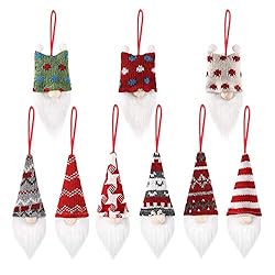 YZHI Christmas Tree Ornaments 9pcs Gnomes Christmas Tree Decorations Handmade