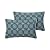 Magpie Fabrics Pack of 2 Outdoor Lumbar Pillow Case Covers 12"x20", Waterproof Rectangular Throw Pillowcase Shell Decorative Sham for Patio Garden Couch - Morgan Medal Blue