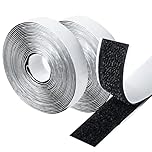 Hook and Loop Tape Black, Self Adhesive Double-Sided 3 m × 20mm Reusable Strips Roll, Heavy Duty Fastening Material for Screen, Carpet, Curtains and Blinds Tabs