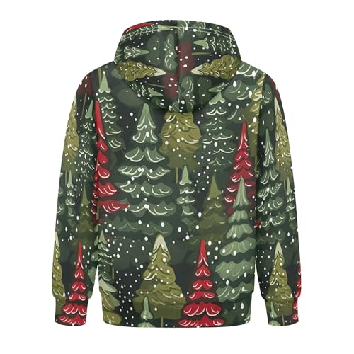 Kids Hoodies Sweaters Christmas Xmas Trees Hooded Sweatshirts with Big Pockets for Boys Girls B04003332