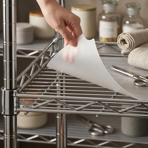 Frienda Set of 10 Wire Shelf Liner 18 x 48 Inch Heavy Duty Waterproof Shelf Liners for Wire Shelving, Non Adhesive Plastic Mat for Metal Rack Kitchen Shelves, Shoe Rack(Clear)