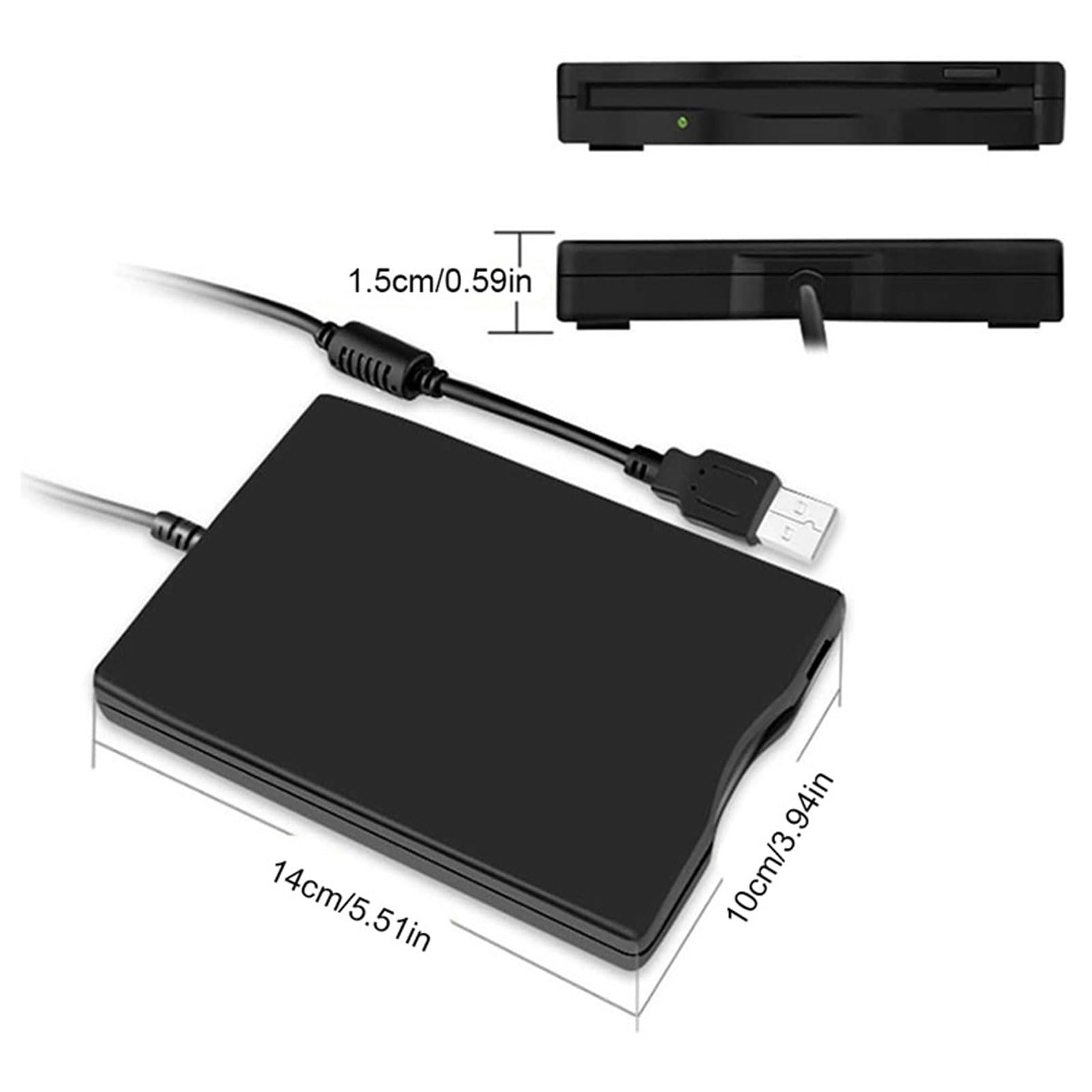 Ausla Lettore di Floppy Disk USB, unità Floppy Disk Esterna Portatile per Floppy Disk da 3,5 Pollici 720KB 1.44MB, con Forte Anti-interferenza, Compatibile con PC Laptop da 98 a 8.