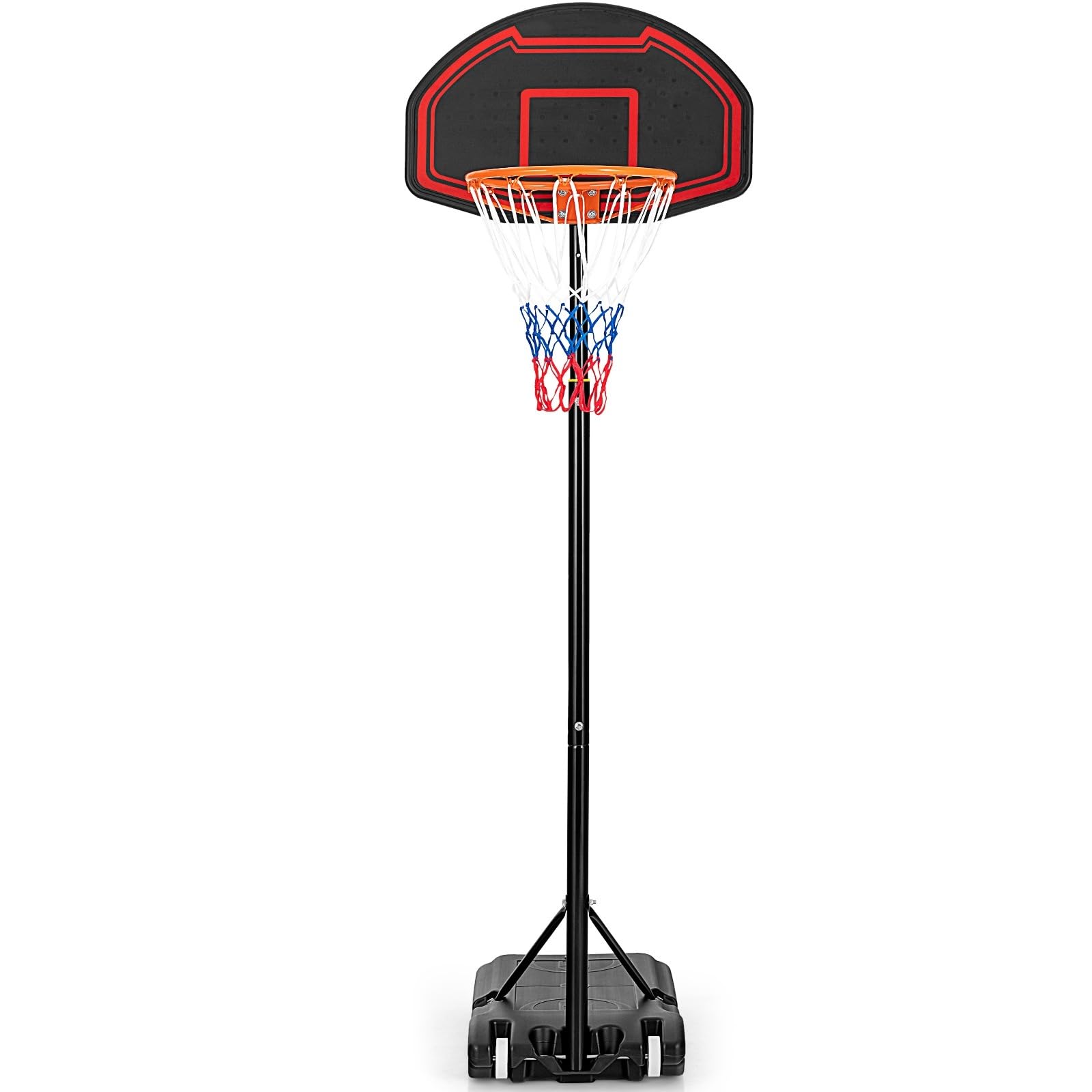 LIFEZEAL Canestro da Basket per Bambini con Base Riempibile, Regolabile in 5 Altezze, Rete Resistente e Tabellone Antirottura, Canestro per Pallacanestro per Interni ed Esterni, 248 x 71 x 154-210 cm