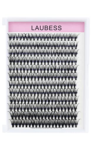 Image of Eyelash Clusters LAUBESS Lash Clusters Individual Lashes Cluster Eyelash Extensions DIY at Home Waterproof Cluster Lashes (20D-0.07D-17)