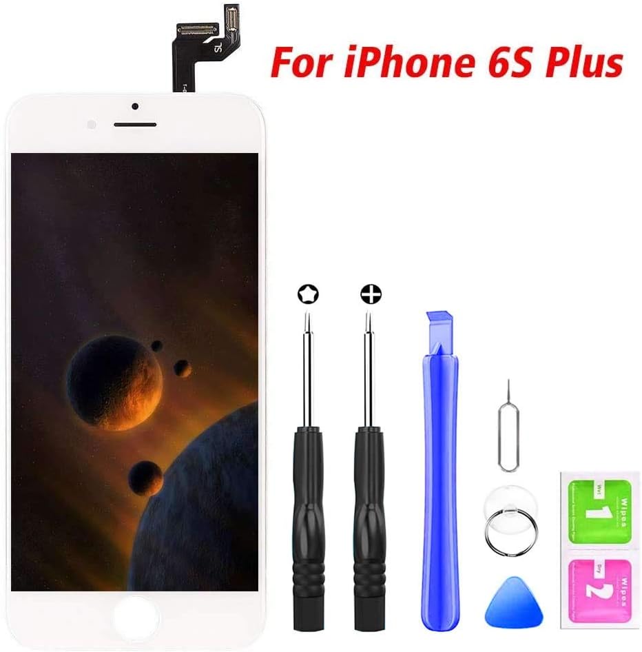 Hoonyer Screen Replacement for iPhone 6S Plus, Touch Screen Digitizer Replacement LCD Display Assembly with free Repair Tools (White)