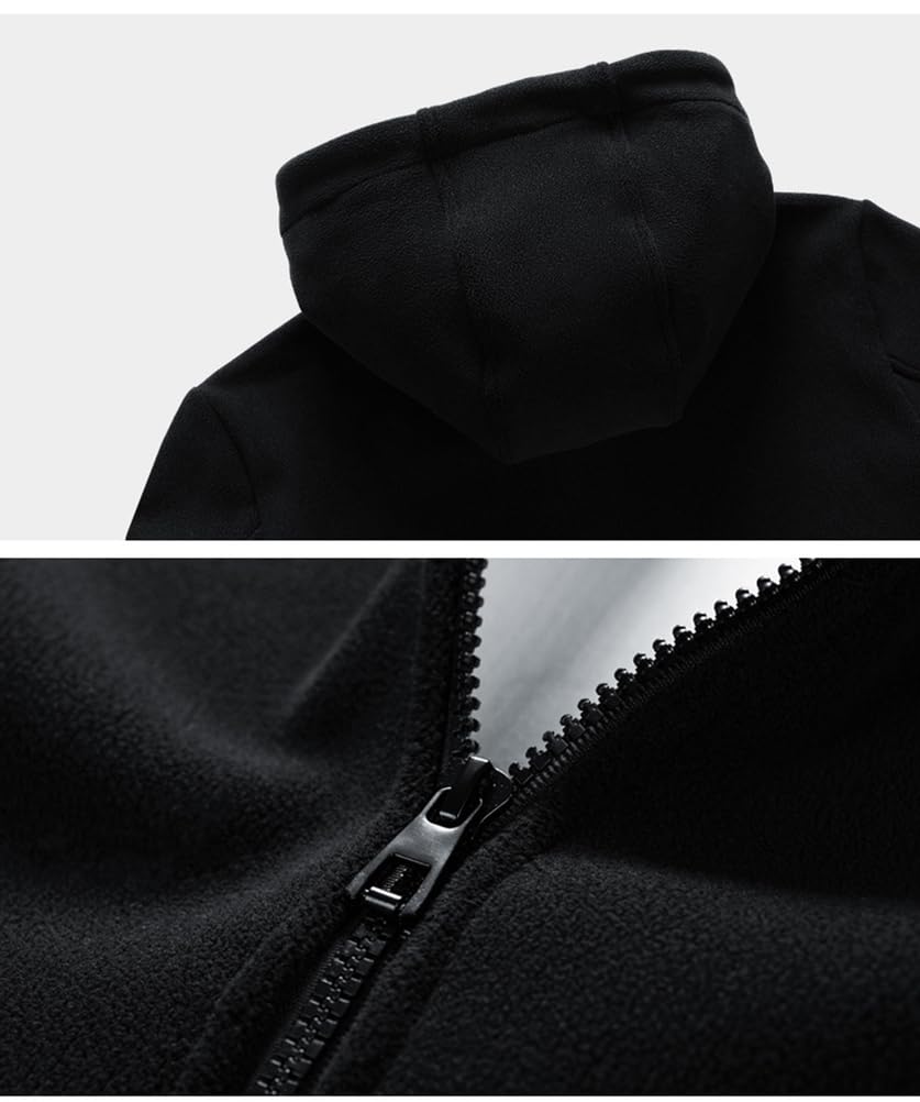 Męskie dresy z kapturem Bluza z długim rękawem Zipper Spodnie sportowe do biegania Polarowe ciepłe dresy