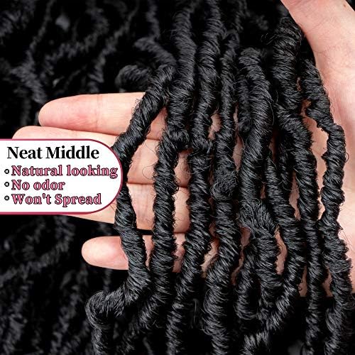 FALEMEI 6 Packs Soft Locs Crochet Hair crochet locs Pre Looped 12 Inch Faux Locs Crochet Braids Goddess Curly Wavy Locs Crochet Loc Hair for Black Women - Image 4