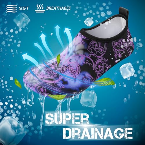Image of SIMARI Water Shoes for Women Men Swim Aqua Socks Beach Pool Essentials Barefoot Surf River Boat Kayak Sea Yoga Sand Exercise Sport Accessories Breathable Quick-Dry Adult Youth Kid Size SWS001
